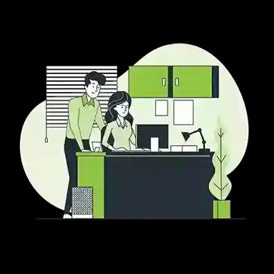 In the office