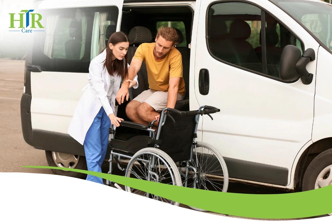 Support worker helping person at home : disability care London